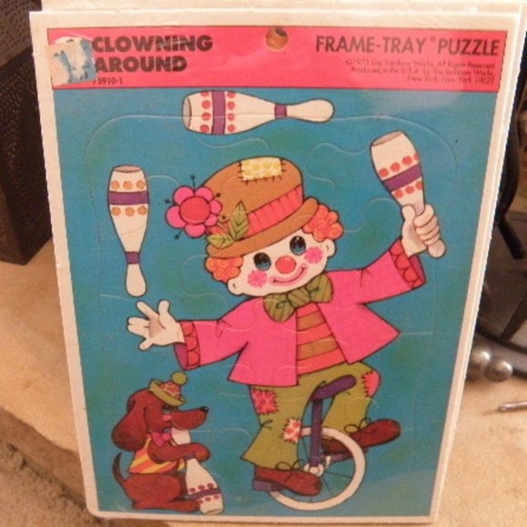 Vintage 1973 Clowning Around Rainbow Works Puzzle